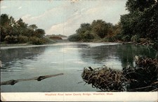 Westfield River Postcard Below County Bridge Westfield Mass Antique Posted picture