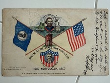 1907 Worlds Fairs Jamestown Expo Pre Show Advertising Card Posted In 1906 picture