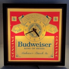 Vintage 1987 Budweiser Lighted Clock Sign King Of Beers Deluxe Clydesdales Works picture