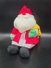 Vtg 90's Parachute Nylon Santa Christmas Plush Decoration picture