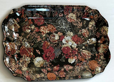NWT Target Threshold Goth Halloween Floral Spiderweb Black Patterned Tray picture