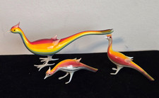 Antique Germany Bimini Style Lauscha Blown Mercury Glass Birds Pheasants RARE picture