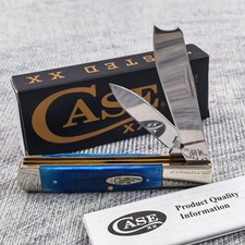 Case XX Razor #25583 Jigged Caribbean Blue Bone Sawcut Pocket Knife  picture