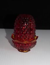 FENTON AMBERINA RUBY RED HOBNAIL FAIRY LAMP picture
