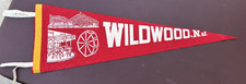 VINTAGE 1960s WILDWOOD NEW JERSEY PENNANT BANNER SOUVENIR Amusement Park Pier picture