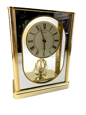Gorgeous Seiko Brass Rotating Pendulum Quartz Anniversary Desk/Mantel Clock picture