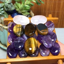 Natural Tiger's Eye Oval Flat Cabochon Polished Slice for Jewelry DIY Craft 7570 picture
