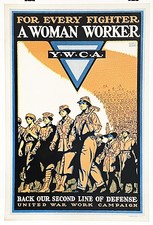 Original WWI US YWCA Poster - For every fighter a woman worker picture