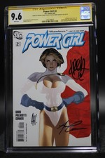 Powergirl (2009) #2 Signed x3 Adam Hughes Cover Variant CGC SS 9.6 White Pages picture