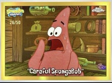 2025 Topps Chrome SpongeBob SquarePants Careful SpongeBob Gold Refractor /50 #95 picture