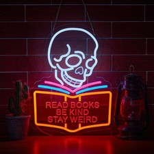 Read Books Be Kind Stay Weird Neon Sign for Wall Décor Dimmable Read Books Ne... picture