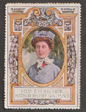 Miss E. H. Becher Matron-in-Chief Q.A.I.M.N.S. vintage poster stamp picture