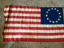 Vintage 13 Star American Flag (Backwards) Hand Sewn Single Side Print Rare Item picture