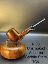 Vintage Adsorba NOS Unsmoked Saddle Stem Pot Tobacco Pipe picture