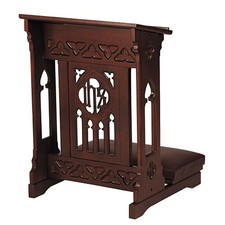 Florentine Collection Walnut Kneeler Home Church Prayer Religious Furniture picture