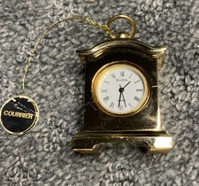 Solid Brass Bulova MINI Collectible FRENCH OFFICERS Clock COURRIER picture