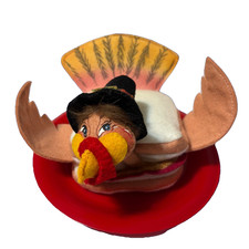 Annalee Gobbler Turkey Sandwich on Red Plate 75th 351310 7 in  Posable Wing 2010 picture