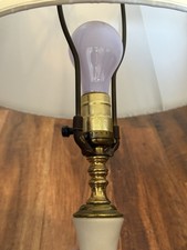 Vintage Hand Painted Porcelain Table Lamp Frosted Roses Gold Accent AS IS picture