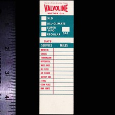 VALVOLINE - Original Vintage 1960’s 70’s Racing Oil Change Service Decal/Sticker picture