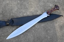 Custom Hand Forged 27 Inch Celtic Leaf Blade Sword | Carbon Steel | Sharpened picture