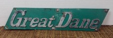 Vintage Great Dane Trailers Metal Emblem Sign Plaque Green Semi Truck Trailer picture