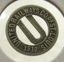 1919 United Railways Co. of St. Louis, MO Transit Trolley Token - Missouri #3 picture