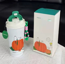 2026 Starbucks x Peanuts Snoopy White Pumpkin Travel Mug 16oz Limited Edition picture