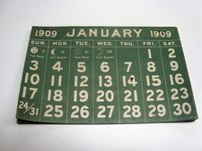 Original 1909 Calendar Pad, Complete w/12 Pages picture