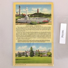 Historic Virginia John Smith Quote 1930s Linen Postcard Unposted Coastal picture