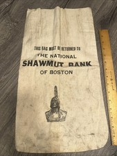 Vintage Bank Deposit Bag Canvas, Shawmut Bank Of Boston 19 X 10 inch Approx. picture