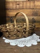 Vintage Wooden Woven With Handle And Sturdy Bottom picture