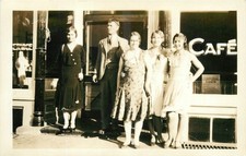 1920s RPPC Cafe Group Portrait Corporal Eagan Poster Vintage Photo Postcard picture