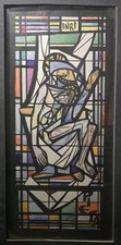 AL CAPONE CHICAGO OUTFIT STAINED GLASS ART QUEEN OF HEAVEN CEMETERY CATHOLIC IL picture