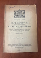 FREE SHIP 1939 Final Report Sir Neville Henderson Termination Of Berlin Mission picture