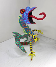 Mexican Folk Art Handmade Paper Mache Monster Figurine Hand Painted Cool Piece picture