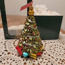 NEW Glassware Art Studio Blown Glass Christmas Tree Ornament picture