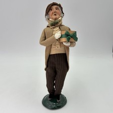 Vintage Byers Choice 1998 Male Caroler Man Holding Gift Christmas Figure picture