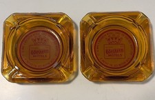 Best Western Ash Tray Vintage Hotel Motel Glass Ashtray Amber Square picture