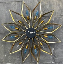 Vintage MCM Brass Westwood Chadwick Starburst Clock Mid Century Modern 1950s picture