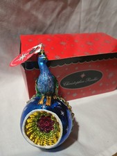 RADKO In Living Color Vintage Jeweled 7” Peacock  Ornament picture