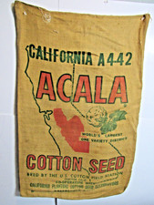 Vintage California A 4-42  Acala Cotton Seed Burlap Bag Sack #CL-12 picture