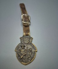 Antique Early Boy Scout Watch Fob Two Scouts The Old The New Pioneer BSA Medal picture
