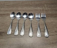 6 PC Deluxe Stainless The First Years Baby Spoon & Fork Matched Set Avon picture