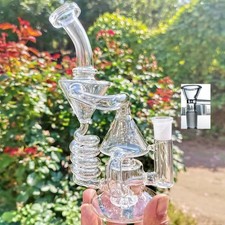 heady Coil Honeycomb Recycler rig pipes bong Glass Smoking Water shushi 14mm picture