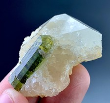 130 Carat Tourmaline Crystal with quartaz specimen From Afghanistan picture