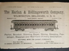 Original 1898 print ad Harlan & Hollingsworth railroad train car picture Delawar picture