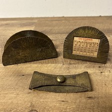 ROYCROFT SIGNED  HAND HAMMERED COPPER WITH BRASS FINISH DESK SET picture