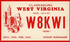 Vintage Amateur Radio QSL Postcard, 1948, W8KWI, Clarksburg, WV, Scott #804 picture
