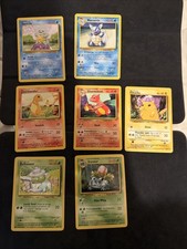 Pokémon TCG Base Set Starters - Bulbasaur - Charmander - Squirtle - Pikachu picture