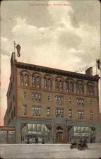 Malden Massachusetts MA Odd Fellows Hall Fraternal c1900s-20s Postcard picture